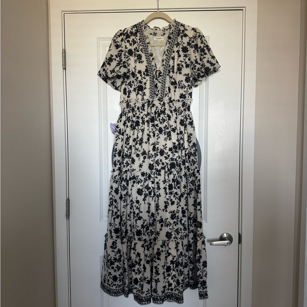 Max Studio Black and White Floral Maxi Dress